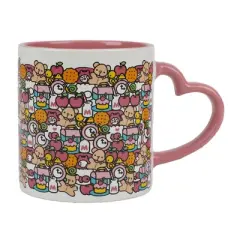 Hello Kitty Mug with Pink Heart Shaped Handle - 16oz Ceramic Mug