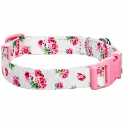 Blueberry Pet Spring Scent Inspired Rose Blossom Floral Print Dog Collar