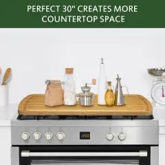 Cheese Charcuterie Board for Kitchen, Extra Large Bamboo Cutting Board with Side Handles & Juice Grooves, Wooden Chopping Board, 20 x 30 In