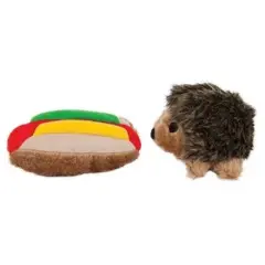 Petmate Booda Zoobilee Hedgehog and Hotdog Plush Dog Toy