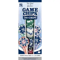 MasterPieces Casino Style 100 Piece Poker Chip Set - MLB New York Yankees