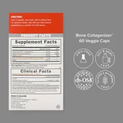 Biosil Bone Collagenizer Ultra - 60 Original Capsules - with Patented ch-OSA Complex + Choline, Inositol, MK7 & Vitamin B12 - GMO Free - 30-Day Supply