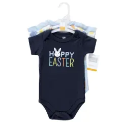 Hudson Baby Infant Boy Cotton Bodysuits, Hoppy Easter