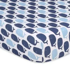 The Peanutshell Fitted Crib Sheets - Blue Nautical - 4pk
