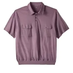 KingSize Men's Big & Tall Jersey Double Pocket Banded Bottom Polo