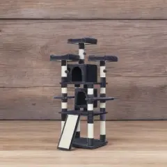 67-Inch Multi-Level Cat Tree for Large Cats, with Scratching Post Cozy Perches, Stable, Cat House Furniture