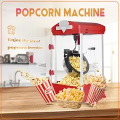 KTMBDW Commercial Popcorn Machine, 8 Oz Kettle, Countertop Popcorn Maker for 48 Cups per Batch, Theater Style Popper for Parties, Events, Red