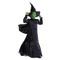 Wicked Girls' Elphaba Halloween Prestige Costume Dress - Black - 10-12