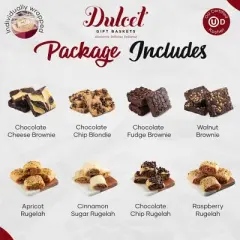 Gourmet Gift Baskets, Rugelah and Brownies Gift Baskets, Get Well Soon Food Gift Baskets for Women, Wife, and Sister, Mom for by Dulcet Gift Baskets