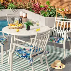 5'x7' Narrow Wornstripe Rectangular Woven Outdoor Area Rug Turquoise Blue - Threshold&trade;