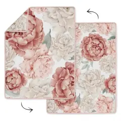 Sweet Jojo Designs Boy or Girl Gender Neutral Unisex Baby Crib Bedding Set - Pink and Ivory Peony Floral Garden Collection 4pc