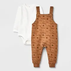 Baby Boys' Mickey Mouse & Friends Solid Top and Bottom Set - Light Brown