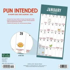 Willow Creek Press 2024 Wall Calendar 12"x12" Pun Intended