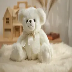 Bearington Aspen White Plush Stuffed Animal Teddy Bear, 15.5 inches