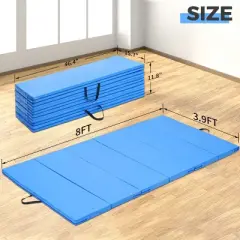 Ainfox 6-Fold Exercise Mat, Portable Gym Mat-Blue