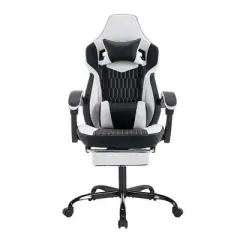 NicBex Adjustable Office Chair with Footrest,Ergonomic Computer Chair with Headrest,Leather Gaming Chair for Adult,Student