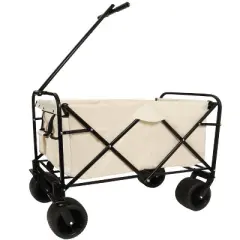 360&iexcl;&atilde; Rotating Rear Wheel Heavy-Duty Folding Wagon &uml;C Multi-Use Garden Cart with All-Terrain Wheels, Design for Camping, Beach, Picnic & Outdoor