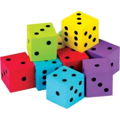 Teacher Created Resources Foam Colorful Dice, 20 Per Pack, 3 Packs