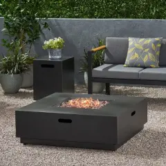 Wellington Outdoor Square Fire Pit with Tank Holder - Christopher Knight Home