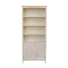 72" Shaker Bookcase with Two Lower Doors - International Concepts