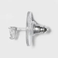 Sterling Silver with Cubic Zirconia Star, Moon, Tear Drop and Endless Hoop Stud Earring Set 5pc - A New Day&trade; Silver