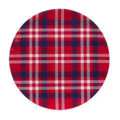 Set of 6 Patriotic Plaid Melamine Dining Plates - Certified International