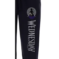 Wednesday Womens' TV Show Series Title Logo Character Sleep Pajama Pants Black