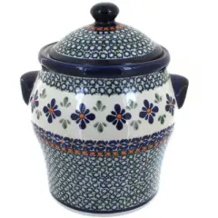 Blue Rose Polish Pottery 1100 Zaklady Large Canister