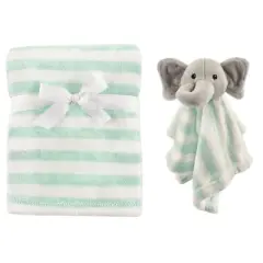 Hudson Baby Infant Plush Blanket with Security Blanket, Gray Elephant, One Size