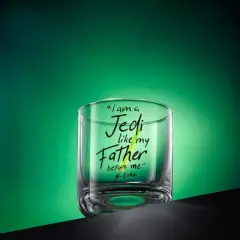 Star Wars New Hope Luke Skywalker Green Lightsaber Short Drinking Glass - 10 oz - Set of 2