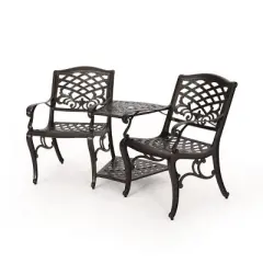 Sarasota Cast Aluminum Adjoining Patio Chair - Bronze - Christopher Knight Home
