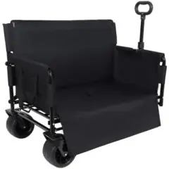 FATMOON 3-in-1 Heavy-Duty Folding Wagon Cart with All-Terrain Wheels & 180L Storage for Beach Camping Families & Outdoor Enthusiasts