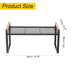 Unique Bargains Kitchen H-shaped Stackable Spice Racks Countertop Shelves Organizer