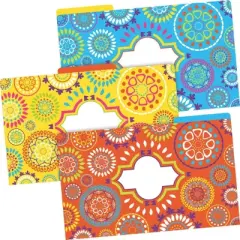 Barker Creek 18pk Moroccan Legal Size File Folders Design Set: Cardstock, Top Tab, Multicolor, 50 Sheet Capacity