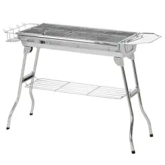Charcoal Grill, Stainless Steel Portable Folding BBQ, Outdoor Hibachi for Backyard Cooking