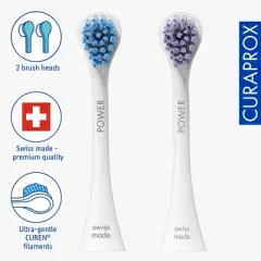 Curaprox Hydrosonic Power Duo Brush Heads, 2-Pack for Deep, Targeted Cleaning