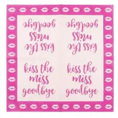 Blue Panda 150-Pack Disposable Paper Napkins Kiss the Miss for Bachelorette Party Supplies 6.5"x6.5"