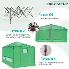 EAGLE PEAK 12'x8' Portable Large Walk-in Greenhouse, Roll-Up Zipper Entry Doors and Side Windows