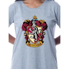 Harry Potter Womens' Hogwarts All Houses Nightgown Sleep Pajama Grey