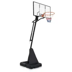 YONWAY Portable Basketball Hoop ,Adjustable Height 8.04 ft to 10.01 ft,44 inch Backboard with Rebound System and Wheels for Professional Match