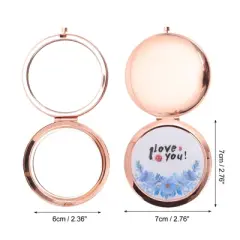 Unique Bargains Little Makeup Mirror Rose Gold Tone 1 Pc