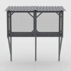 GDFStudio Belinda Modern 44.5" Wood Outdoor Cat Enclosure with Bug Proof Net