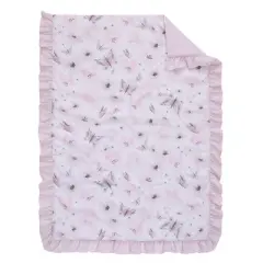 Everything Kids Floral Butterfly Pink, White, and Gray 4 Piece Toddler Bed Set