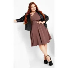 Women's Plus Size Vintage Veronica Dress - amaretto | CITY CHIC