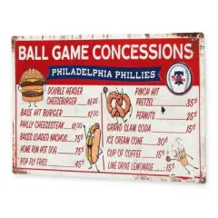 MLB Philadelphia Phillies Baseball Concession Metal Sign Panel