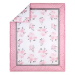 The Peanutshell Pink Floral Crib Bedding Set - 3pc