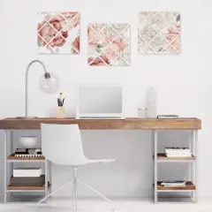 Sweet Jojo Designs Girl Fabric Photo Memo Board Peony Floral Garden Pink and Ivory