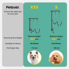 Petbobi Dog Grooming Arm with Clamp Adjustable Pet Grooming Table Arm with Loop Noose for Small Dog