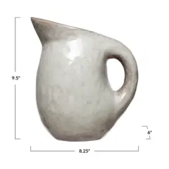 Storied Home Neutral Reactive Glaze Stoneware Pitcher