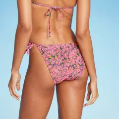 Women's Side-Tie Cheeky Bikini Bottom - Wild Fable&trade; Pink Floral Print
